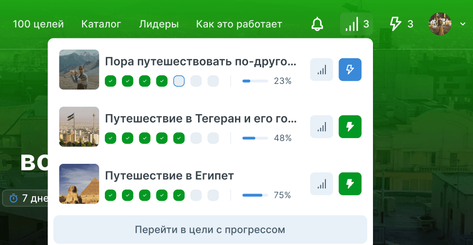 Обновление: Регулярные цели и прогресс целей - дополнительное изображение